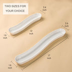 3 Pack Olive Trays, 12" Ceramic Olive Dish for Appetizers Crackers in 12 inches in White, alternate view 3