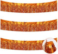 3 Pack Orange Wavy Foil Fringe Garland 30ft Tinsel Wall Decor in Wavy Orange