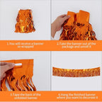 3 Pack Orange Wavy Foil Fringe Garland 30ft Tinsel Wall Decor in Wavy Orange, alternate view 3