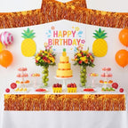 3 Pack Orange Wavy Foil Fringe Garland 30ft Tinsel Wall Decor in Wavy Orange, alternate view 4