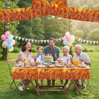 3 Pack Orange Wavy Foil Fringe Garland 30ft Tinsel Wall Decor in Wavy Orange, alternate view 5