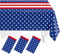 3 Pack Patriotic Tablecloths, Red White and Blue Tablecloth, Patriotic Decor