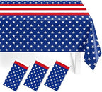 3 Pack Patriotic Tablecloths, Red White and Blue Tablecloth, Patriotic Decor