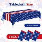 3 Pack Patriotic Tablecloths, Red White and Blue Tablecloth, Patriotic Decor, alternate view 3