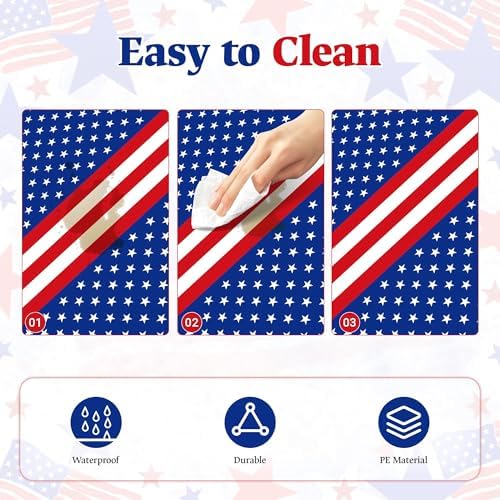 3 Pack Patriotic Tablecloths, Red White and Blue Tablecloth, Patriotic Decor, alternate view 4