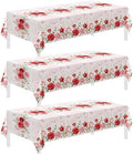 3 Pack Pink Tablecloth, Floral Tablecloth,54" x 108" Disposable Plastic Table Cloth for Rectangle, Pink Table