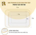 3 Pack Plastic Serving Trays for Party - Gold Serving Tray 8 x 11 Inch - Heavy Duty Dessert Trays for Food, alternate view 3