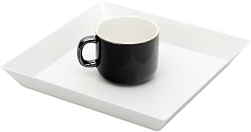 3 Pack Plastic Serving Trays, Square Serving Platter for Parties, 10 inch x 10 inch (White) in White