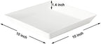 3 Pack Plastic Serving Trays, Square Serving Platter for Parties, 10 inch x 10 inch (White) in White, alternate view 3