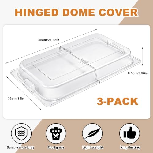 3 Pack Polycarbonate Hinged Dome Cover with Handle, alternate view 2