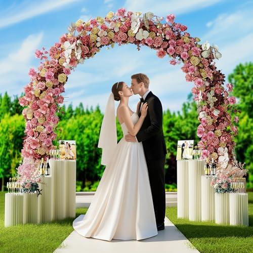 3 Pack Portable White Cylinder Stands for Party, 31.5", 23.6", 15.7" Height Foldable Cardboard Tall Cake, alternate view 7