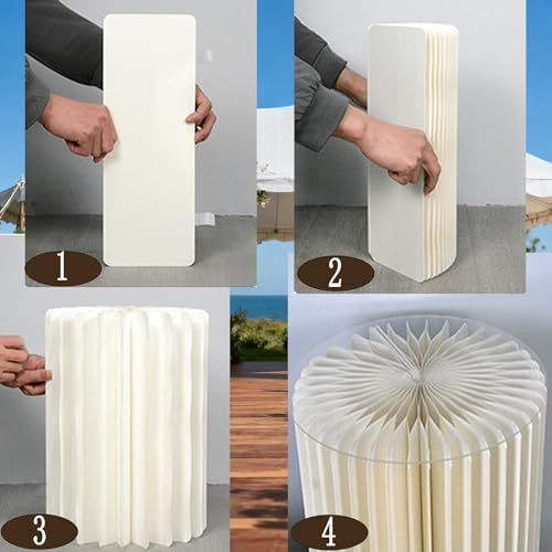3 Pack Portable White Cylinder Stands for Party, 31.5", 23.6", 15.7" Height Foldable Cardboard Tall Cake, alternate view 6