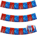 3 Pack Red Blue Foil Fringe Garland 30ft Wall Tinsel Banner in Red Blue