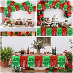 3 Pack Red Green Foil Fringe Garland 30ft Wall Tinsel Banner in Red Green, alternate view 4