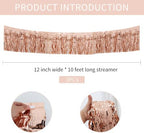 3 Pack Rose Gold Wavy Foil Fringe Garland 30ft Tinsel Wall Decor in Wavy Rose Gold, alternate view 2
