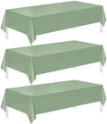 3 Pack Sage Green Tablecloths,54"x108" Plastic Table Cloth Disposable for Rectangle Tables, Sage Green Table