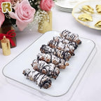 3 Pack Silver Plastic Serving Trays for Party - Silver Rim Serving Tray 8 x 11 Inch - Heavy Duty Dessert Trays, alternate