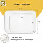 3 Pack Silver Plastic Serving Trays for Party - Silver Rim Serving Tray 8 x 11 Inch - Heavy Duty Dessert Trays, alternate