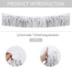 3 Pack Silver Wavy Foil Fringe Garland 30ft Tinsel Wall Decor in Wavy Silver, alternate view 2