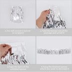 3 Pack Silver Wavy Foil Fringe Garland 30ft Tinsel Wall Decor in Wavy Silver, alternate view 3