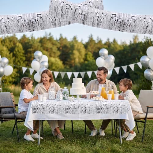 3 Pack Silver Wavy Foil Fringe Garland 30ft Tinsel Wall Decor in Wavy Silver, alternate view 4