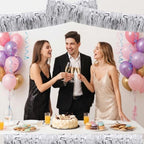 3 Pack Silver Wavy Foil Fringe Garland 30ft Tinsel Wall Decor in Wavy Silver, alternate view 5