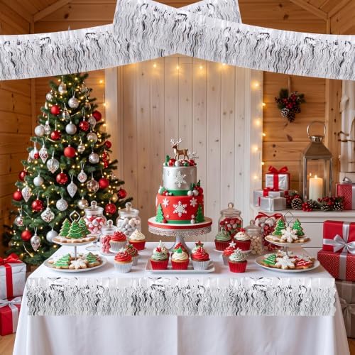 3 Pack Silver Wavy Foil Fringe Garland 30ft Tinsel Wall Decor in Wavy Silver, alternate view 6