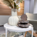 3 Pack Small Scalloped Wood Risers for Display, Wooden Stands with Removable Feet Farmhouse Rustic Decor for, alternate view
