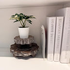 3 Pack Small Scalloped Wood Risers for Display, Wooden Stands with Removable Feet Farmhouse Rustic Decor for, alternate view
