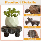 3 Pack Small Scalloped Wood Risers for Display, Wooden Stands with Removable Feet Farmhouse Rustic Decor for, alternate view