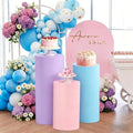 3 Pack Spandex Cylinder Pedestal Covers, Only Covers in Pink, blue, purple