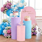 3 Pack Spandex Cylinder Pedestal Covers, Only Covers in Pink, blue, purple