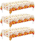 3 Pack Thanksgiving Disposable Tablecloths,54 x 108 Inch Thanksgiving Decorations, Give Thanks Table Cloth for