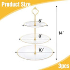 3 Pack Tiered Cupcake Stand, Plastic Cupcake Stand Tower, 3 Tier Round Shape Dessert Serving Tray, White Cookie, alternate
