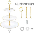 3 Pack Tiered Cupcake Stand, Plastic Cupcake Stand Tower, 3 Tier Round Shape Dessert Serving Tray, White Cookie, alternate