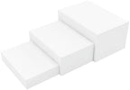 3 Pack White Buffet Food Risers, Step 12” 11”10” Size Acrylic Cube Box Display for Dessert Table Display Set
