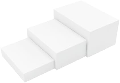3 Pack White Buffet Food Risers, Step 12” 11”10” Size Acrylic Cube Box Display for Dessert Table Display Set