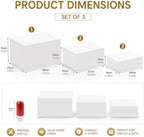 3 Pack White Buffet Food Risers, Step 12” 11”10” Size Acrylic Cube Box Display for Dessert Table Display Set, alternate view