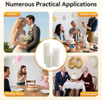 3 Pack White Cylinder Stands Portable, 23.6", 31.5", 39.37'' Pedestal Set Foldable & Portable Cardboard, alternate view 7