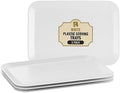 3 Pack White Plastic Serving Trays for Party - Rectangular, 8 by 11 in, Heavy Duty Dessert Trays for Food in
