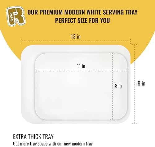 3 Pack White Plastic Serving Trays for Party - Rectangular, 8 by 11 in, Heavy Duty Dessert Trays for Food in, alternate view