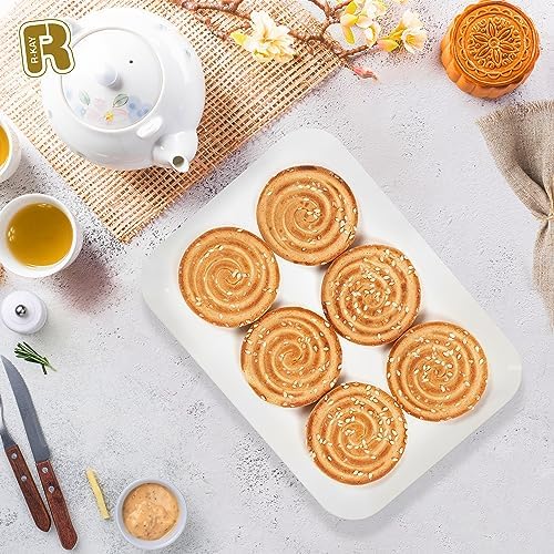3 Pack White Plastic Serving Trays for Party - Rectangular, 8 by 11 in, Heavy Duty Dessert Trays for Food in, alternate view