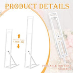 3 Pack White Wedding Backdrop Stand, Adjustable Metal Arch with Foldable Base and Weight Bag, Foam Board Display, alternate