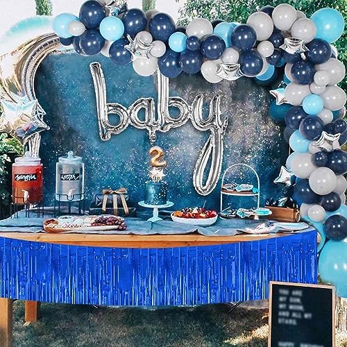 3 Packs Metallic Foil Fringe Garland Blue Wall Hanging Tinsel Fringe Banners for Valentine New Year Floats, alternate view 6
