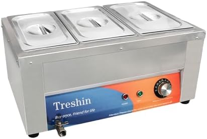 3 Pan Commercial Food Warmer 21 Qt Electrical Bain Marie Buffet in Silver