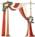 3 Panel Wedding Arch Draping Fabric, 29.5" x18Ft Pearl Fabric Drapes for Wedding Sheer Backdrop