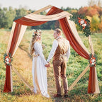 3 Panel Wedding Arch Draping Fabric, 29.5" x18Ft Pearl Fabric Drapes for Wedding Sheer Backdrop, alternate view 2
