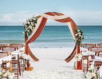 3 Panel Wedding Arch Draping Fabric, 29.5" x18Ft Pearl Fabric Drapes for Wedding Sheer Backdrop, alternate view 3