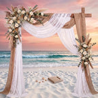 3 Panel Wedding Arch Draping Fabric Set for Wedding Bridal Shower Decor in 5.9"W x 13.4"L (Pack of 3)