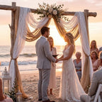 3 Panel Wedding Arch Draping Fabric Set for Wedding Bridal Shower Decor in 5.9"W x 13.4"L (Pack of 3), alternate view 5